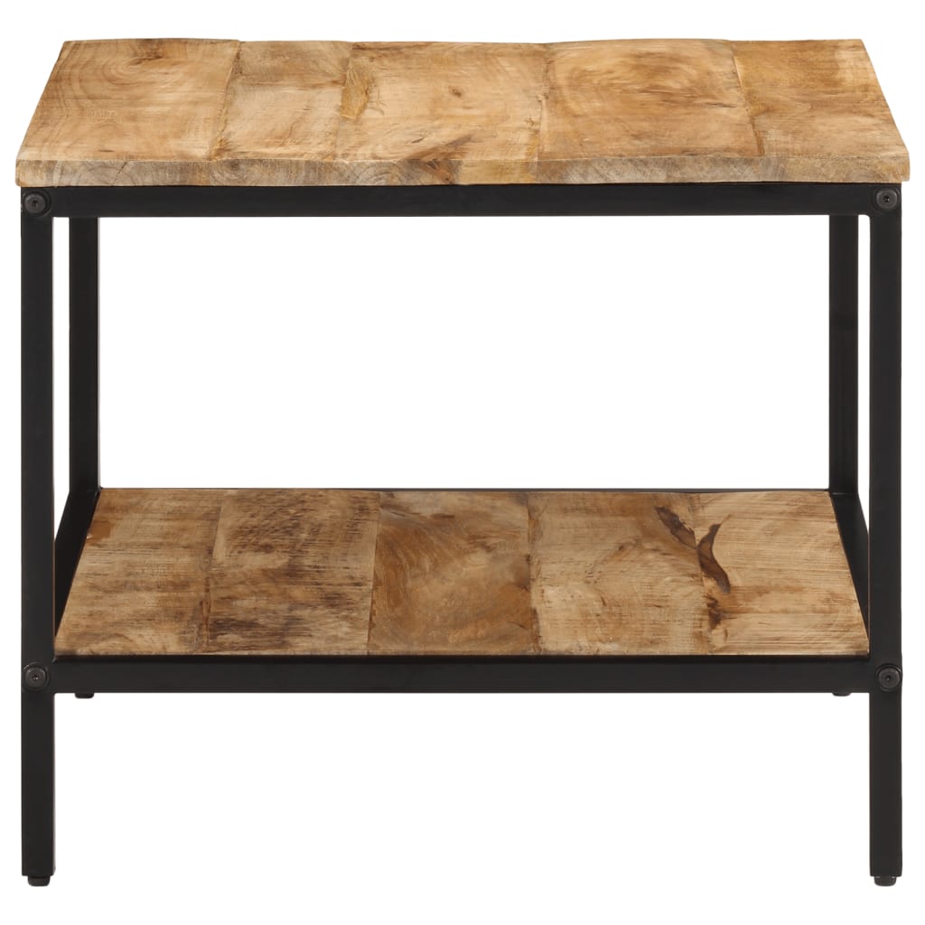 Mesa De Centro De Madera Maciza De Mango Rugosa 55x55x45 Cm_1