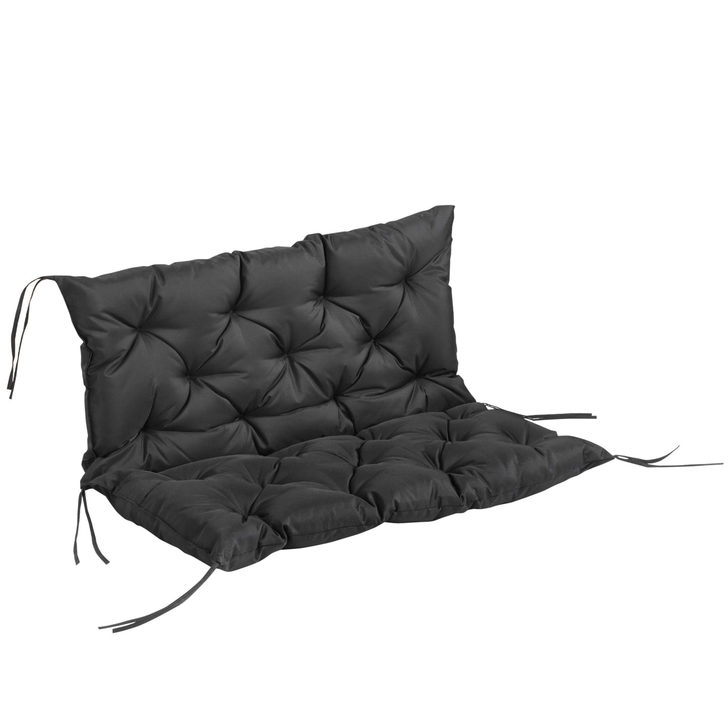 Outsunny Cojín Para Banco Con Respaldo De 2 Plazas 100x98x8 Cm Negro_0