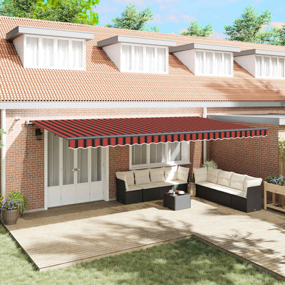 Toldo Retráctil Naranja Y Marrón 600 X 350 Cm Poliéster_1