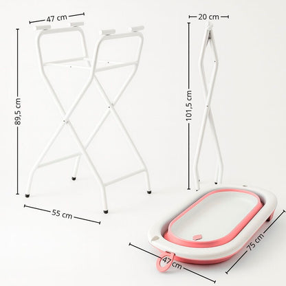 Bathby | Bañera Bebé Rosa Con Cojín, Termómetro Y Soporte Plegable | Ligera, Segura Y Compacta Para Recién Nacidos_4