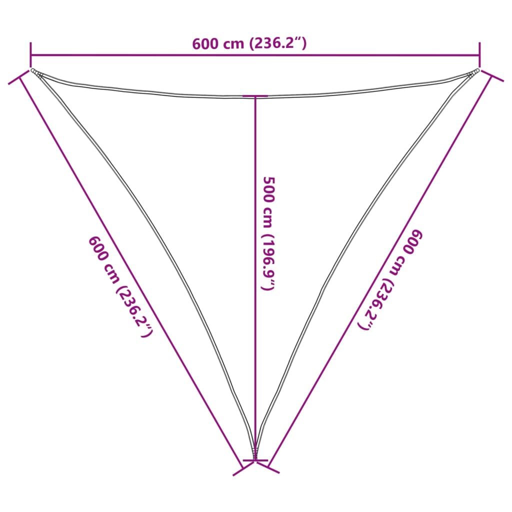 Vidaxl Toldo De Vela Poliéster Oxford 100% Arena 6x6x6 M_2