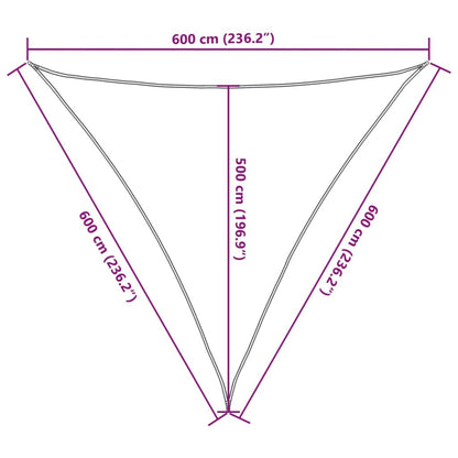Vidaxl Toldo De Vela Poliéster Oxford 100% Arena 6x6x6 M_2
