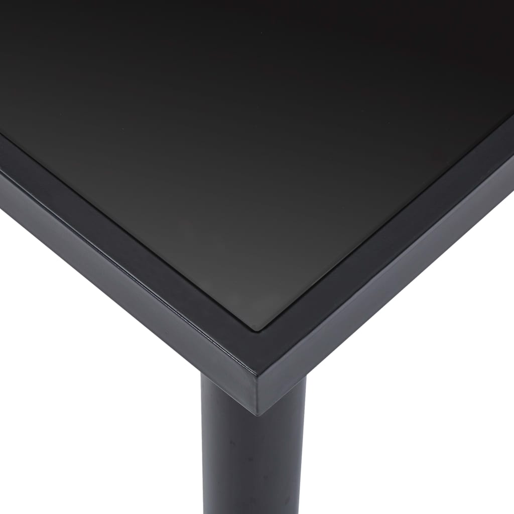 Mesa De Comedor De Vidrio Templado Negro 140x70x75 Cm_2