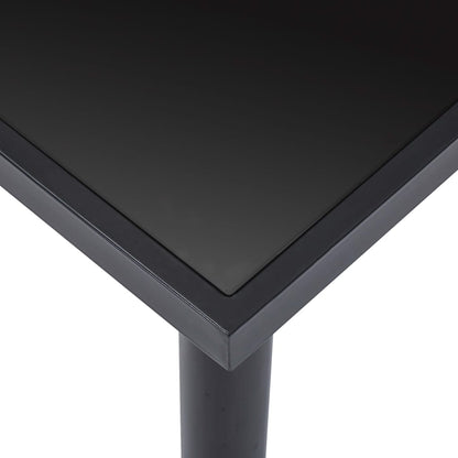 Mesa De Comedor De Vidrio Templado Negro 140x70x75 Cm_2