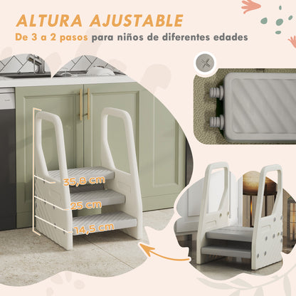 Aiyaplay Taburete Para Niños Ajustable De 2 A 3 Peldaños_3
