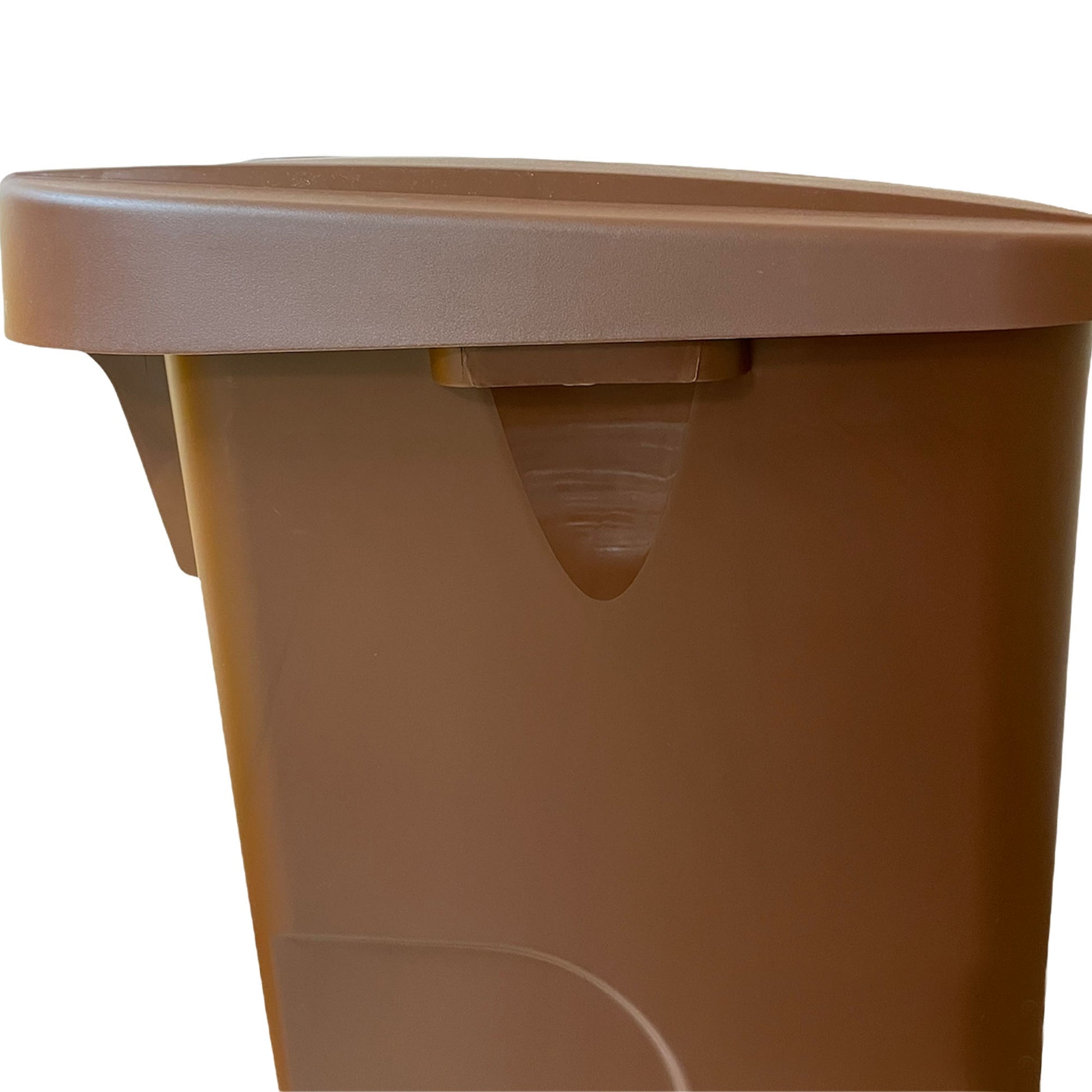 Contenedor - Cubo De Basura Wellhome Reciclo 110 Litros,color Marrón Cerrado Con Tapa, Ideal Para Reciclaje De Residuos Orgánicos, Con Ruedas_4