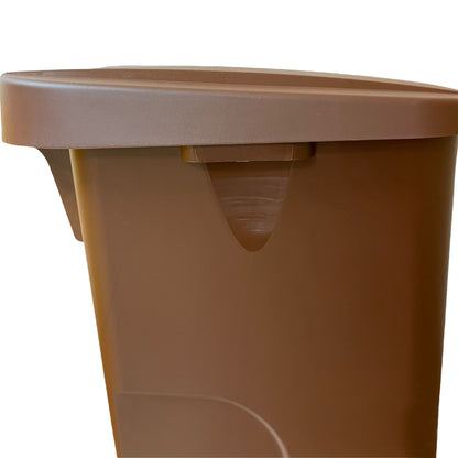 Contenedor - Cubo De Basura Wellhome Reciclo 110 Litros,color Marrón Cerrado Con Tapa, Ideal Para Reciclaje De Residuos Orgánicos, Con Ruedas_4