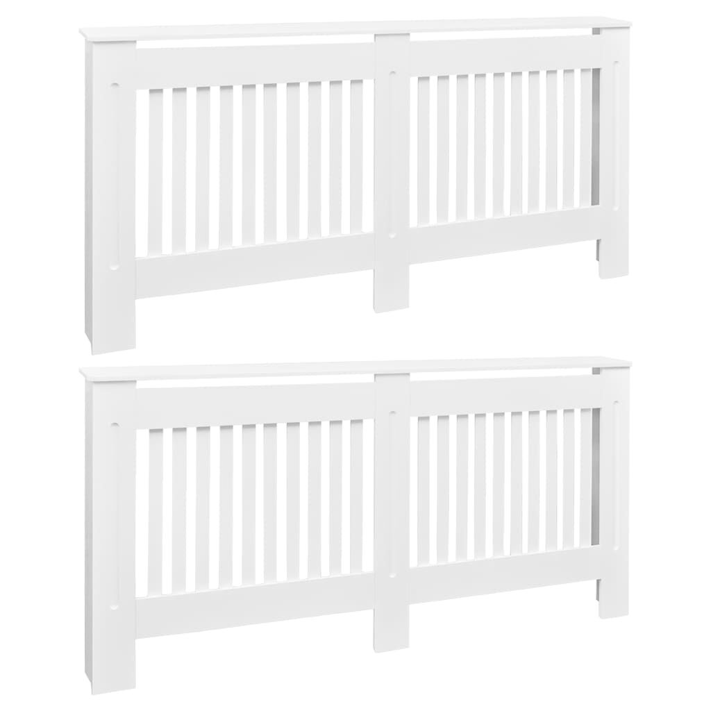 Vidaxl Cubiertas Para Radiador 2 Unidades Mdf Blanco 172 Cm_0