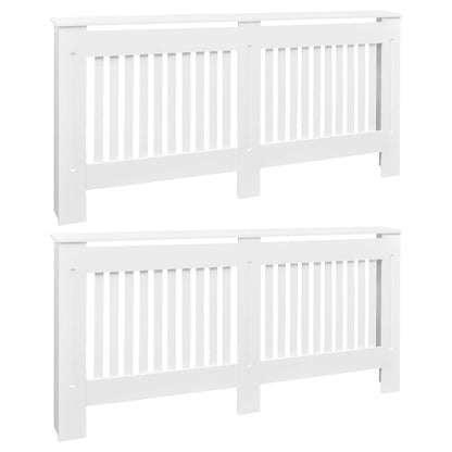 Vidaxl Cubiertas Para Radiador 2 Unidades Mdf Blanco 172 Cm_0