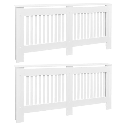 Vidaxl Cubiertas Para Radiador 2 Unidades Mdf Blanco 172 Cm_0