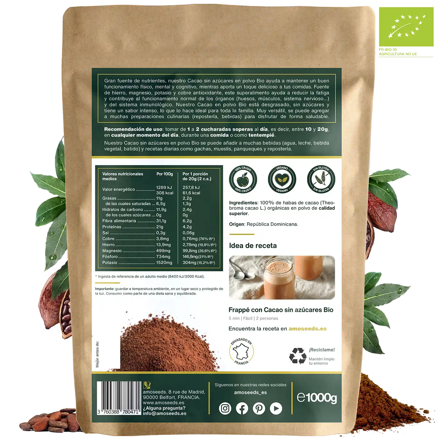 Cacao Sin Azúcares En Polvo Bio 1kg_4