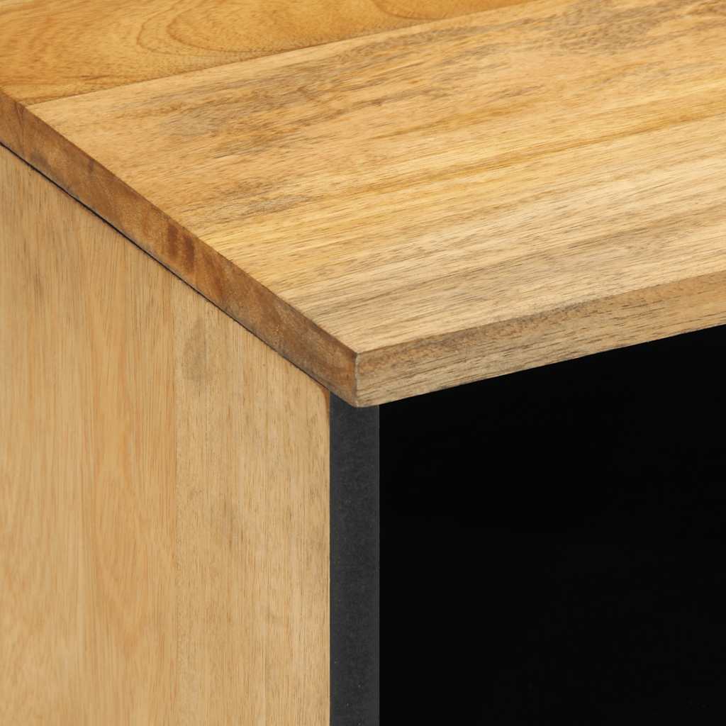 Mesilla De Noche Marrón 40x33x46 Cm Madera Maciza Mango_4
