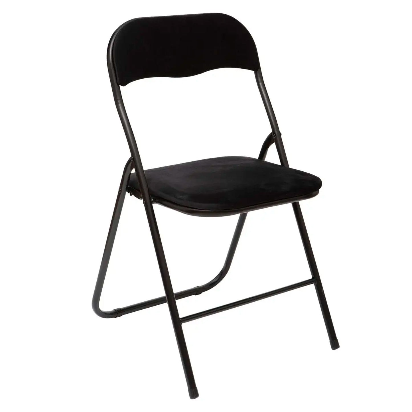 Well Home - Silla Plegable De Terciopelo Negro_0