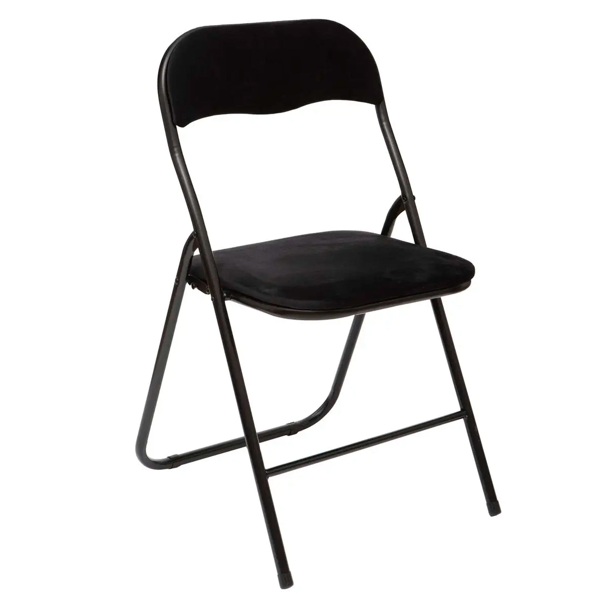 Well Home - Silla Plegable De Terciopelo Negro_0