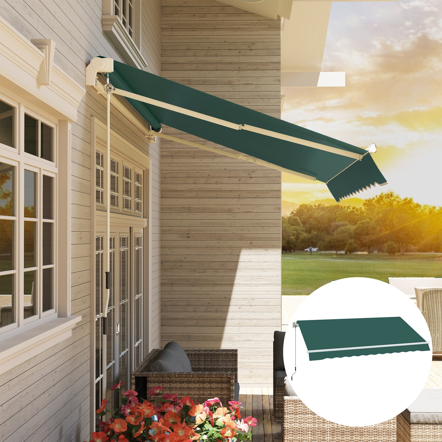 Outsunny Techo De Repuesto Para Toldo 282x250 Cm Con Protección Uv 50+ Verde_4
