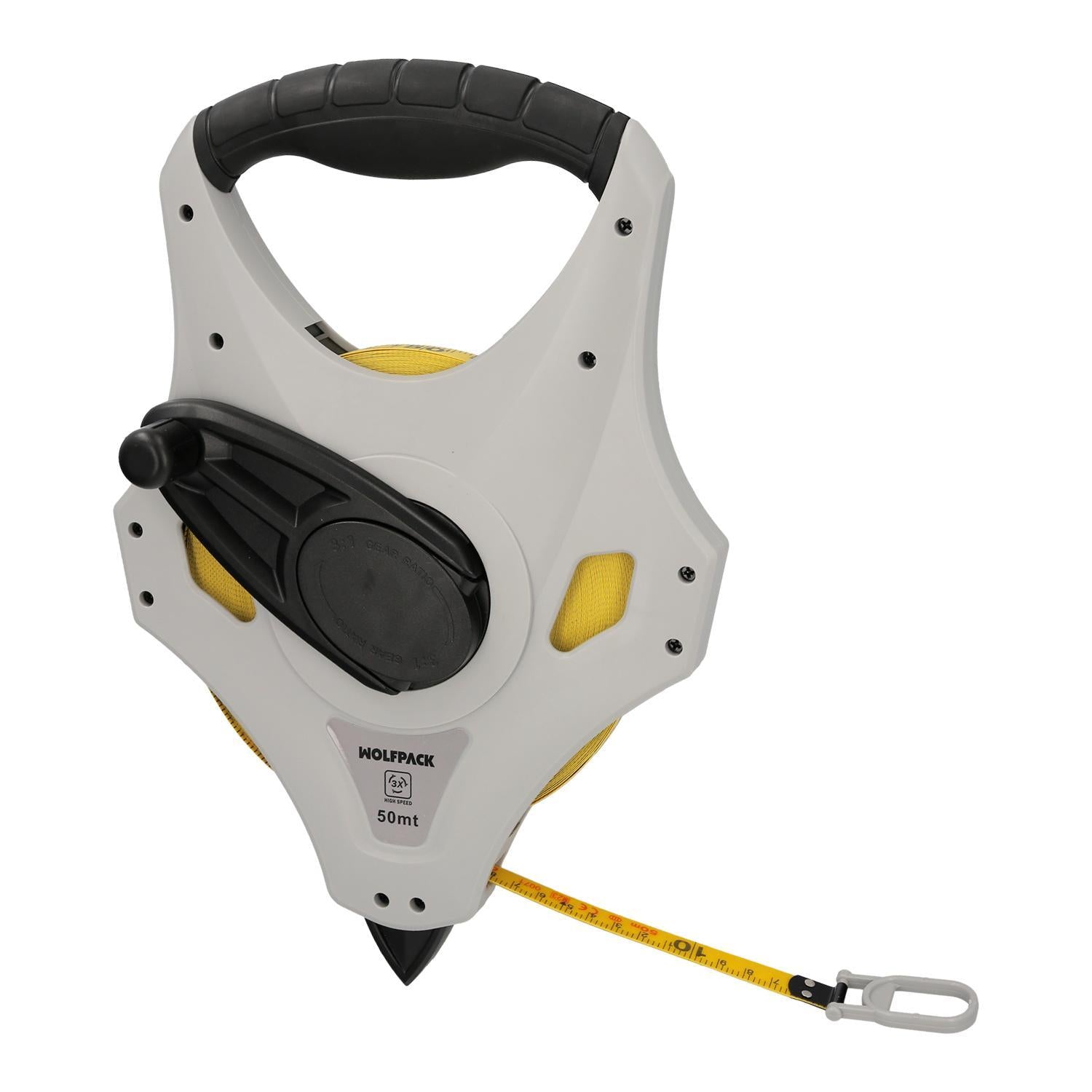 Cinta Metrica Fibra De Vidrio 50 Metros Sistema 3x Velocidad Recogida