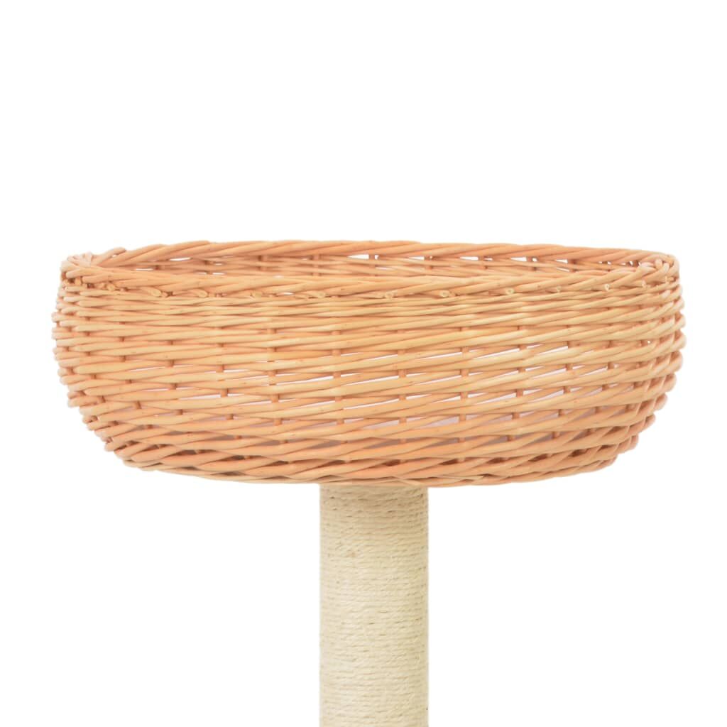 Vidaxl Rascador Para Gatos Con Poste De Sisal Madera Natural De Sauce_2