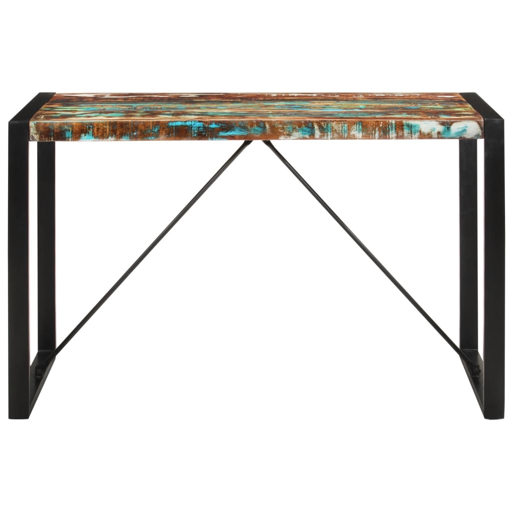 Mesa De Comedor Madera Maciza Reciclada 120x55x76 Cm_0