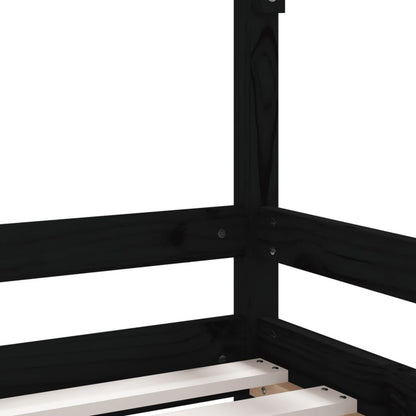 Vidaxl Estructura De Cama Para Niños Madera De Pino Negro 80x160 Cm_5