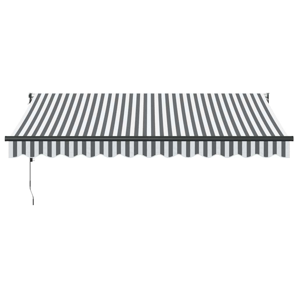 Toldo Retráctil Aluminio Y Tela Antracita Y Blanco 3,5x2,5 M_2