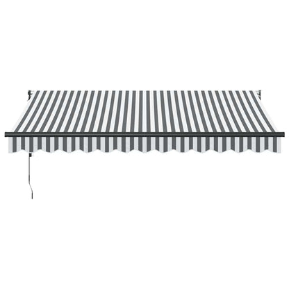 Toldo Retráctil Aluminio Y Tela Antracita Y Blanco 3,5x2,5 M_2