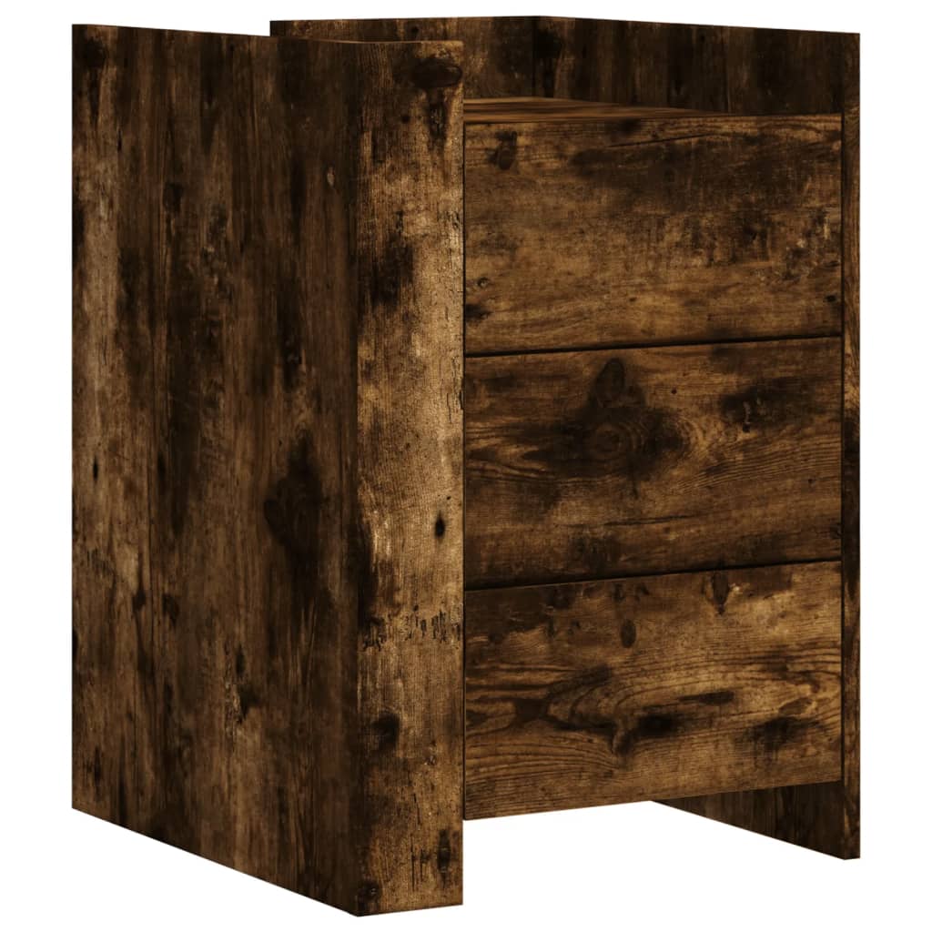 Mesita De Noche Madera De Ingeniería Roble Ahumado 45x50x65 Cm_0