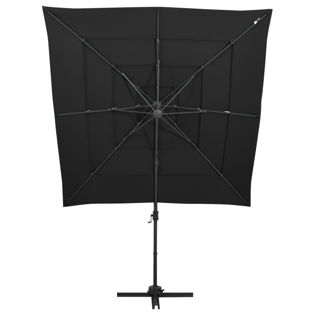 Vidaxl Sombrilla De Jardín 4 Niveles Palo De Aluminio Negro 250x250 Cm_1