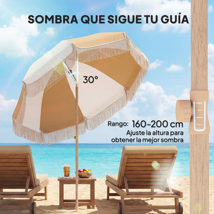 Outsunny Sombrilla De Playa Con Flecos Ø175 Cm_4