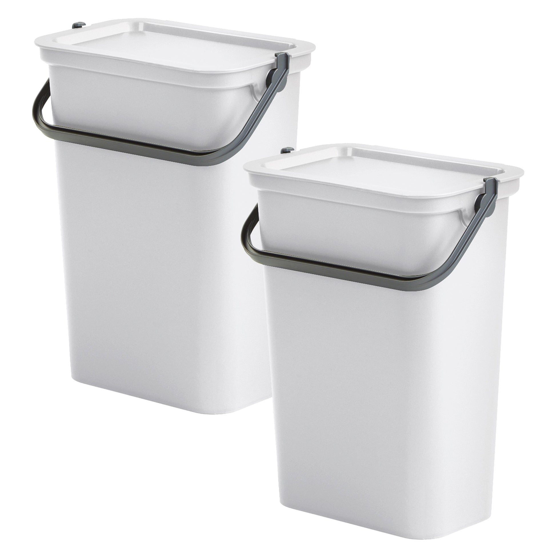 Set De 2 Papeleras moda 10l Blanco Con Asa_0