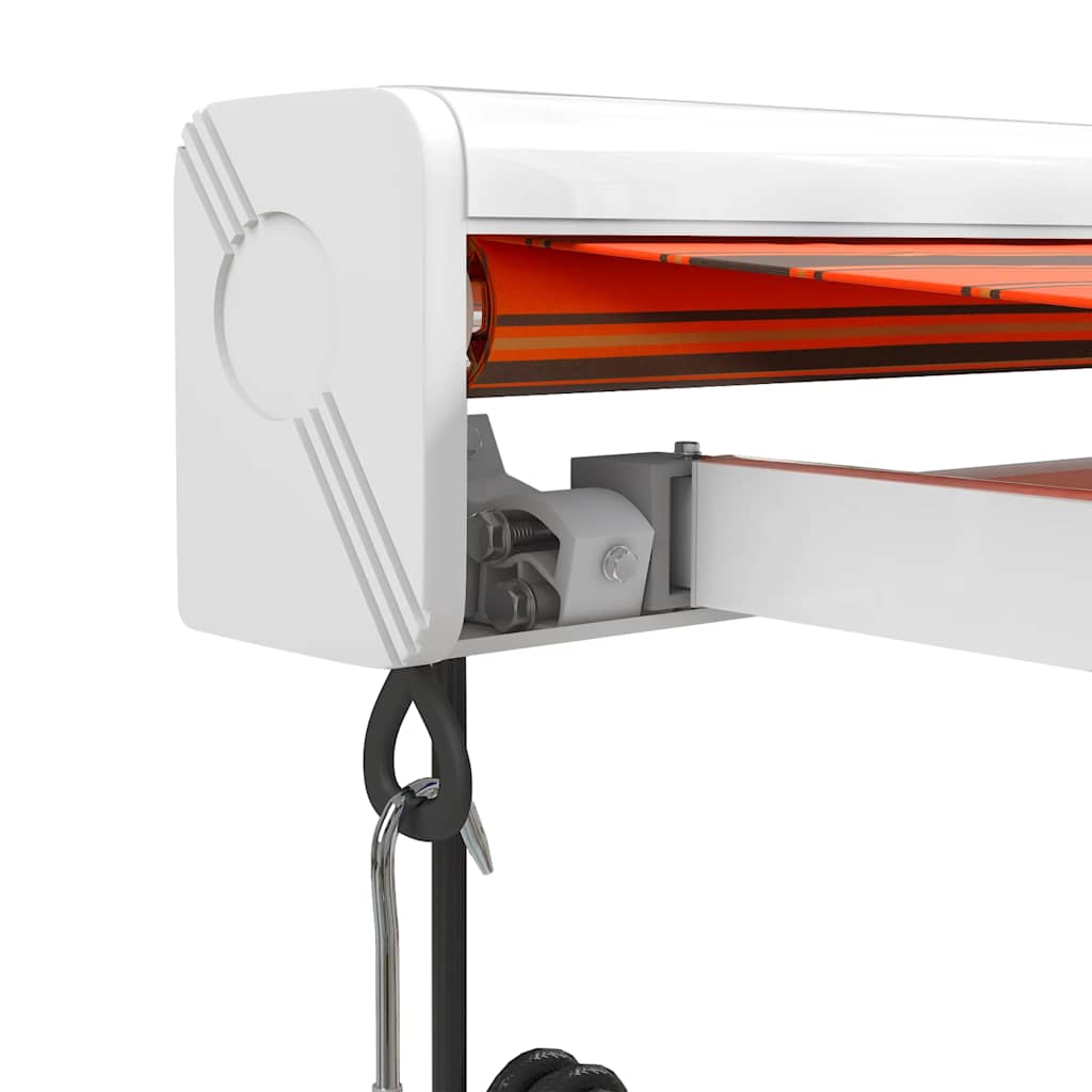 Toldo Retráctil Aluminio Y Tela Naranja Y Marrón 3,5x2,5 M_5