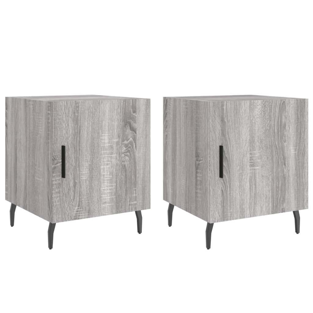 Mesitas Noche 2 Uds Madera Ingeniería Gris Sonoma 40x40x50 Cm_0