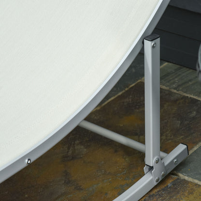 2 Tumbonas Plegables De Jardín Aluminio Outsunny 165x61x63 Cm Beige_3