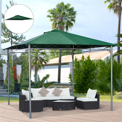 Outsunny Techo De Repuesto 300x300 Cm Cenador De Jardín Con 8 Orificios Verde_1