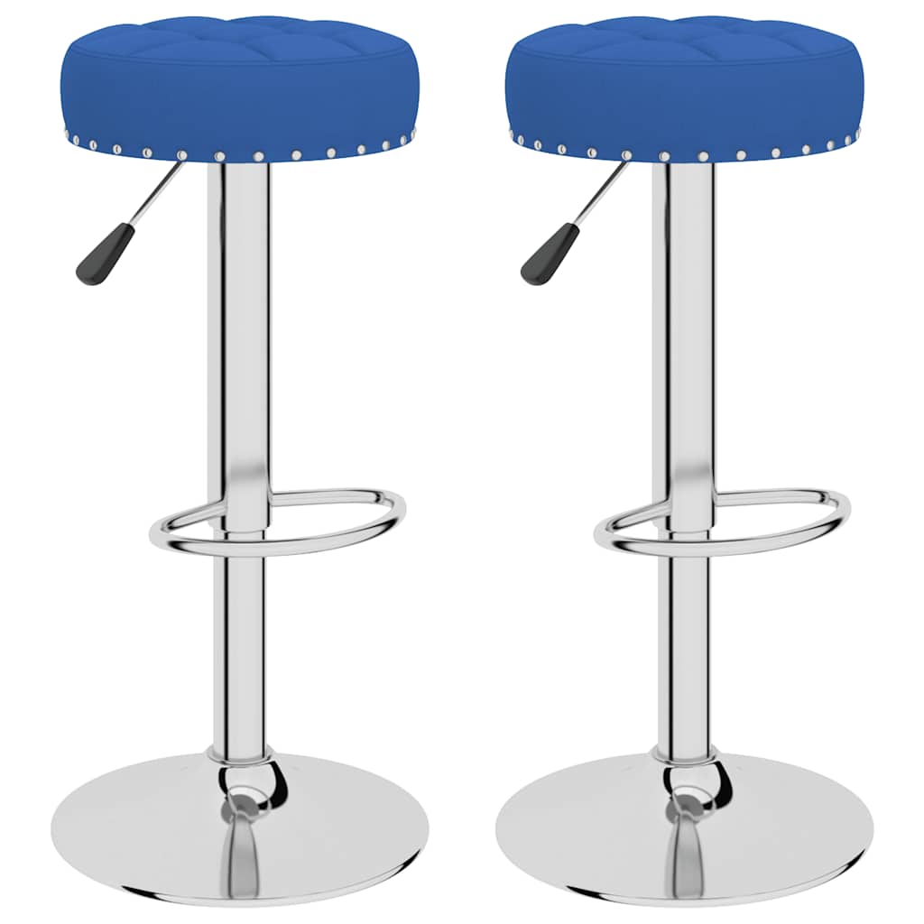 Taburetes De Cocina 2 Unidades Tela Azul_0