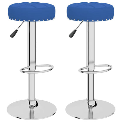 Taburetes De Cocina 2 Unidades Tela Azul_0