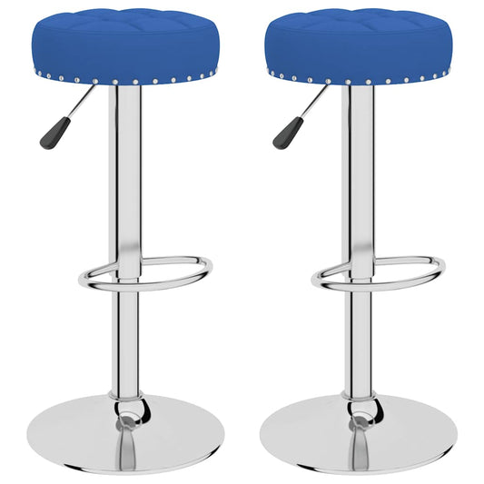 Taburetes De Cocina 2 Unidades Tela Azul_0