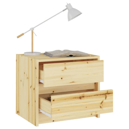 Mesitas De Noche 2 Uds Madera Maciza De Abeto 40x30,5x35,5 Cm_1