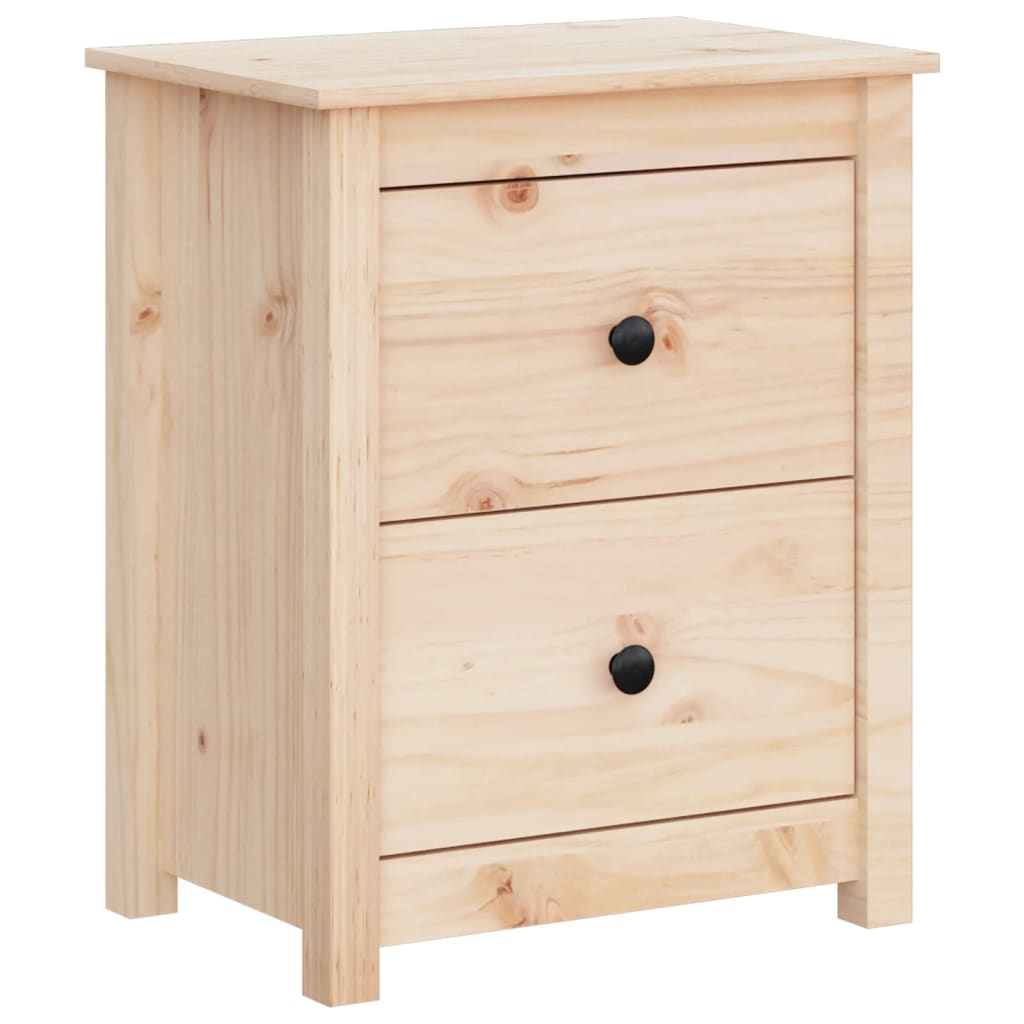 Mesitas De Noche 2 Uds Madera Maciza De Pino 50x35x61,5 Cm_1