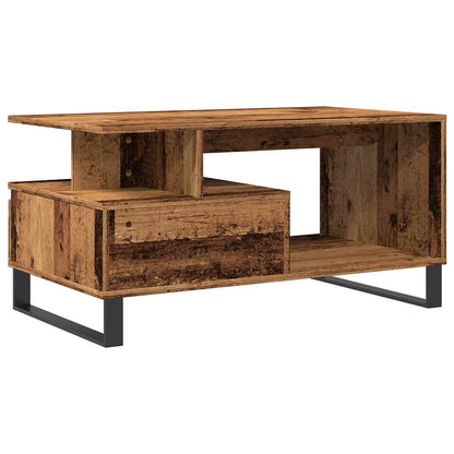 Mesa De Centro Madera Ingeniería Madera Envejecida 90x49x45 Cm_4