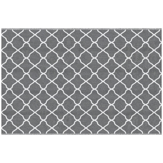 Outsunny Alfombra Exterior 182x274 Cm Reversible De Plástico Impermeable Gris_0