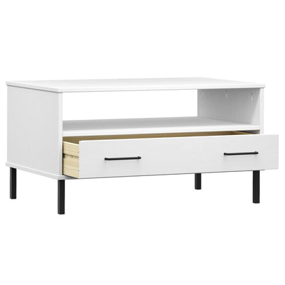 Mesa De Centro Patas Metal Oslo Madera Maciza Blanco 85x50x45cm_3
