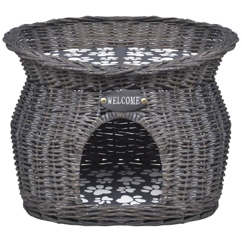 Vidaxl Casa/cama/ Rascador Para Mascotas De Sauce Con Cojín_1