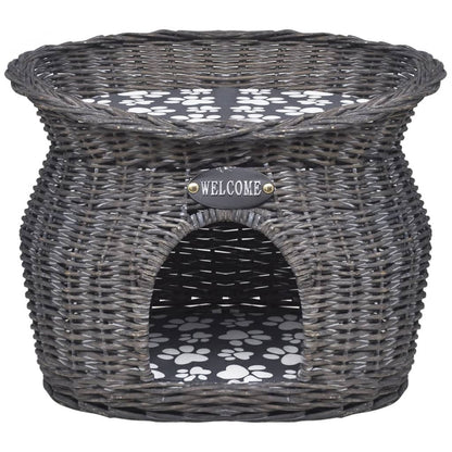 Vidaxl Casa/cama/ Rascador Para Mascotas De Sauce Con Cojín_1