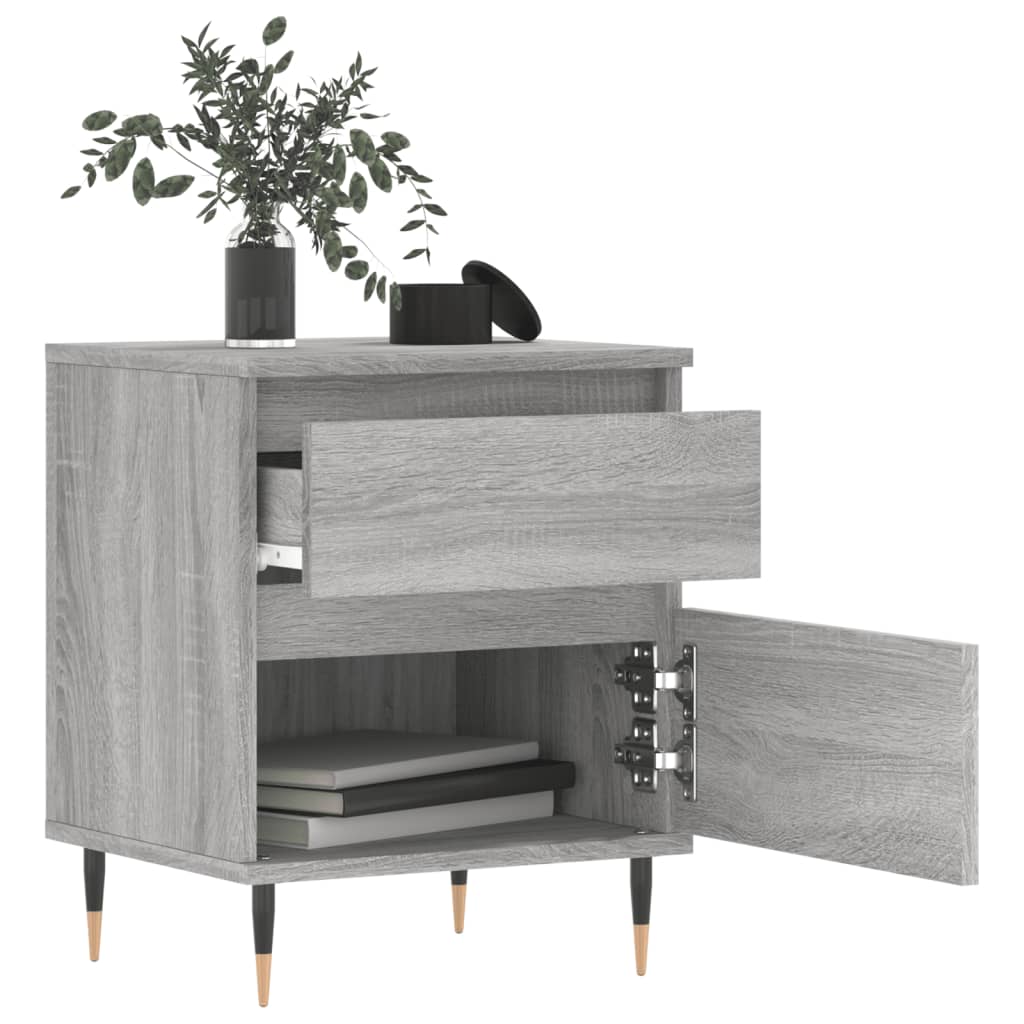 Mesita De Noche Madera De Ingeniería Gris Sonoma 40x35x50 Cm_1