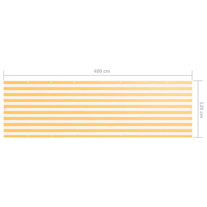 Vidaxl Toldo Para Balcón Tela Oxford Blanco Y Amarillo 120x400 Cm_2
