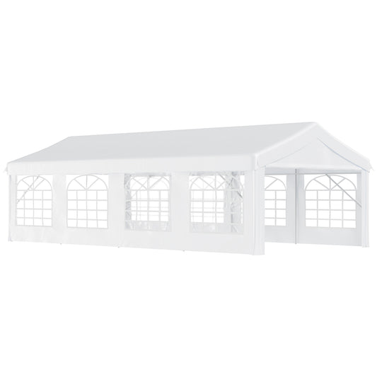 Outsunny Carpa 8x4x2,8m Acero Galvanizado Pabellón Carpas Boda Gazebo Cenador_0