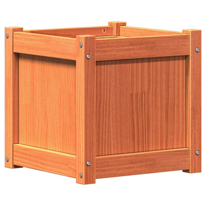 Jardineras De Exterior 2 Uds Madera Maciza De Pino Marrón Cera_4