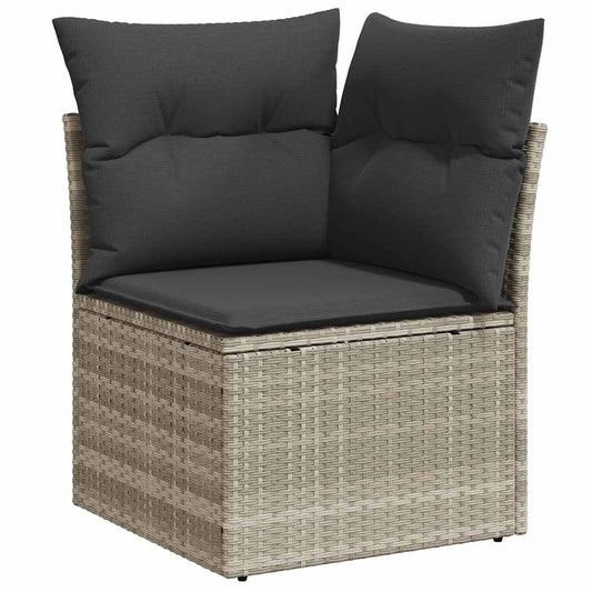 Set De Sofás De Jardín 8 Pzas Y Cojines Ratán Sintético Gris / Vetonek_0