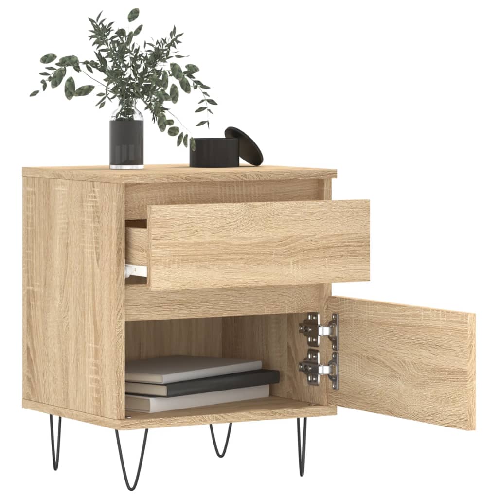 Mesitas Noche 2 Uds Madera Ingeniería Roble Sonoma 40x35x50 Cm_2