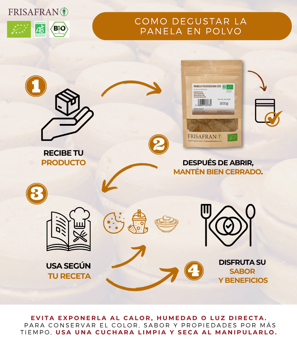 Panela Pulverizada Ecológica - Calidad Y Sabor | Frisafran 500 G_2